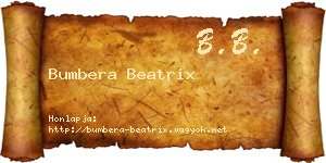 Bumbera Beatrix névjegykártya