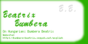 beatrix bumbera business card